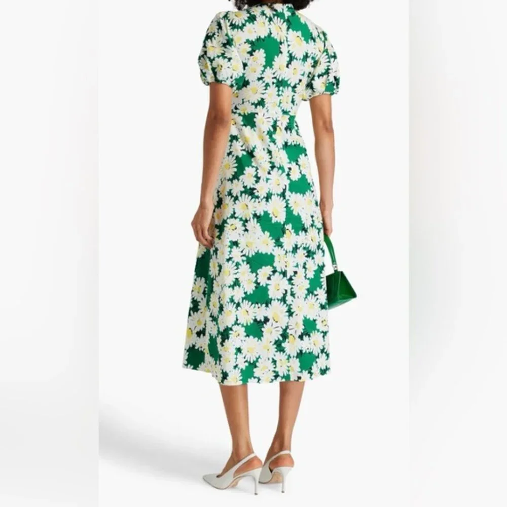 Diane Von Furstenberg Green Floral Midi Dress - Picture 3 of 7